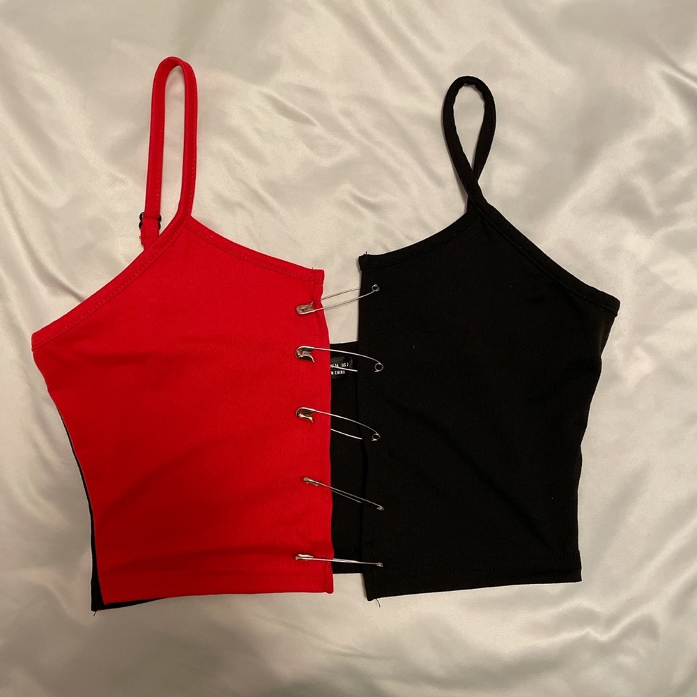 Black and red crop top Gothic